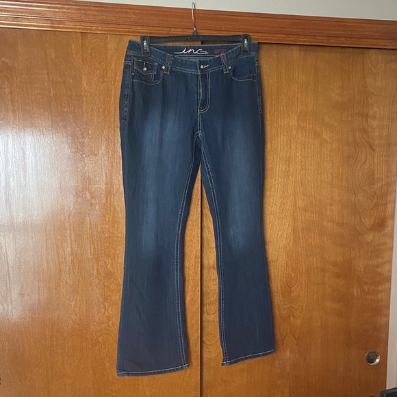INC International Concepts Women's Dark Blue Flare Jeans - Picture 1 of 5